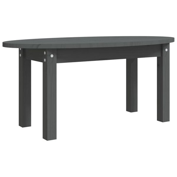 vidaXL Coffee Table Grey Solid pine wood Standard Durable Coffee Table