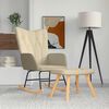 vidaXL Rocking Chair With Stool Cream
