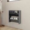 vidaXL Wall Shoe Cabinet High gloss gray Engineered wood Shoe Cabinet