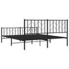 vidaXL Bed Frame Black Powder-Coated Steel Full Bed Frame Rectangular