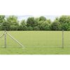 vidaXL Fence Posts Manual 13 pcs Silver Ø32mm 120 cm Galvanized steel