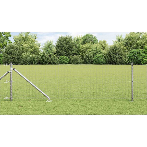 vidaXL Fence Posts Manual 13 pcs Silver Ø32mm 120 cm Galvanized steel