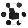 vidaXL Recliner Chair Black Fabric (100% polyester), metal, plywood Medium