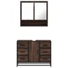 vidaXL Bathroom Furniture Set Brown Oak Engineered Wood, Metal Medium