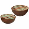 vidaXL Coffee Table Set of 2 Multicolour Reclaimed wood Small Durable