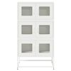 vidaXL Highboard White Cold-rolled Steel Tall Modern Storage Cabinet