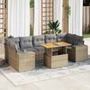 vidaXL Garden Sofa Set Beige, Light Grey