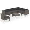 vidaXL Garden Lounge Set Grey PE Rattan Large Modular