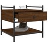vidaXL Coffee Table Brown Oak Engineered Wood, Metal 19.7 in