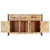 vidaXL Sideboard Natural Solid mango wood, Powder-coated steel Medium