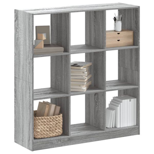 vidaXL Bookcase Grey Sonoma Engineered Wood Medium Bookcase