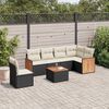 vidaXL Garden Sofa Set Black, Cream White
