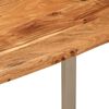 vidaXL Dining Table Natural wood, Silver