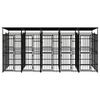 vidaXL Dog Kennel Black Powder-coated steel Large Dog Kennel