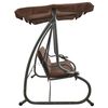 vidaXL Swing Bench Coffee PVC-coated fabric, powder-coated steel