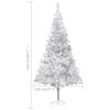 vidaXL Artificial Pre-lit Christmas Tree with Ball Set Silver 82.7" PET