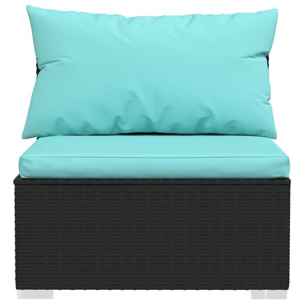 vidaXL Garden Lounge Set Black and Water Blue