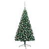 vidaXL Artificial Half Pre-lit Christmas Tree with Ball Set Green 70.9"