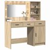 vidaXL Dressing Table with Mirror Lights 2 pcs Brown Engineered Wood