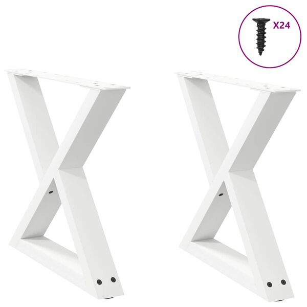 vidaXL Coffee Table Leg White Powder-coated steel Adjustable height
