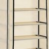 vidaXL Shoe Cabinet Cream Powder-coated tubes and non-woven fabric Tall