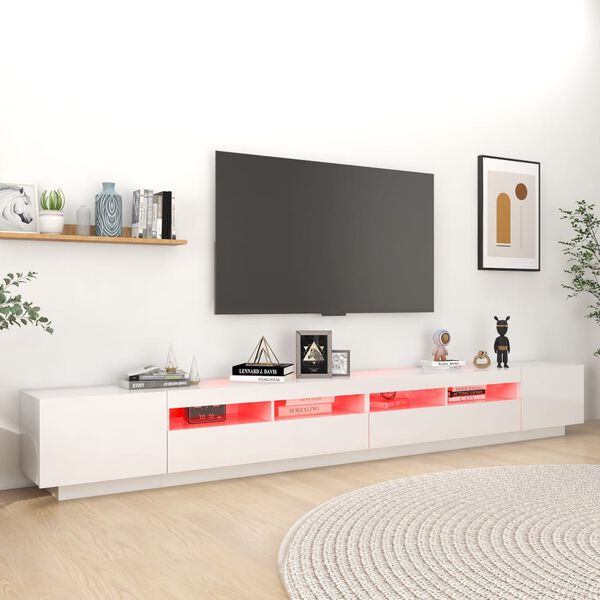 vidaXL TV Cabinet High gloss white Engineered wood Large TV Cabinet