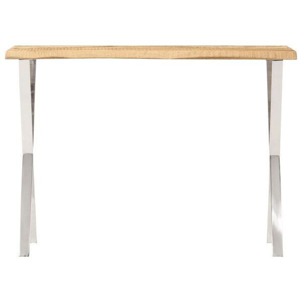 vidaXL Console Table Natural wood and metallic