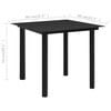 vidaXL Dining Set Black Poly rattan, powder-coated steel, tempered glass