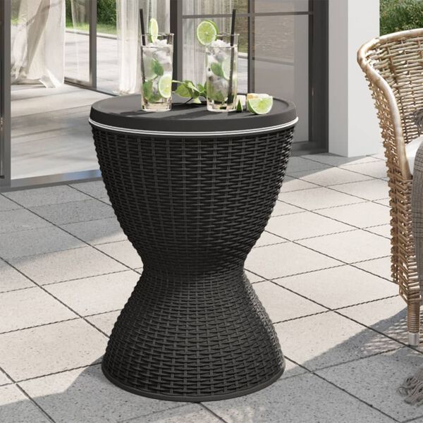 vidaXL Ice Cooler Table Black Polypropylene (PP) Medium