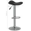 vidaXL Bar Stool Set of 2 Black Faux Leather Adjustable Height Swivel