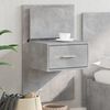 vidaXL Wall-mounted Bedside Cabinet Concrete grey Engineered wood Medium