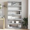 vidaXL Book Cabinet Concrete Grey 39.37 x 11.81 x 77.95 in