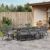 vidaXL Garden Dining Set with Cushion 9 pcs Grey Poly Rattan