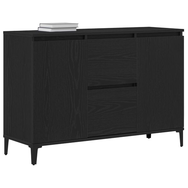 vidaXL Sideboard Black Oak 40.94 x 13.78 x 27.56 in Engineered Wood
