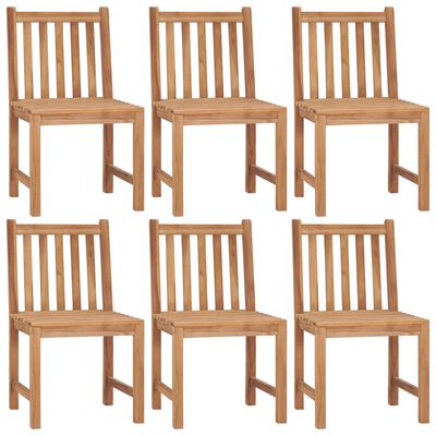 vidaXL Patio Chairs 6 pcs with Cushions Solid Teak Wood