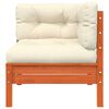 vidaXL Garden Sofa Wax Brown, Cream Solid Pine Wood Large 2-Seater