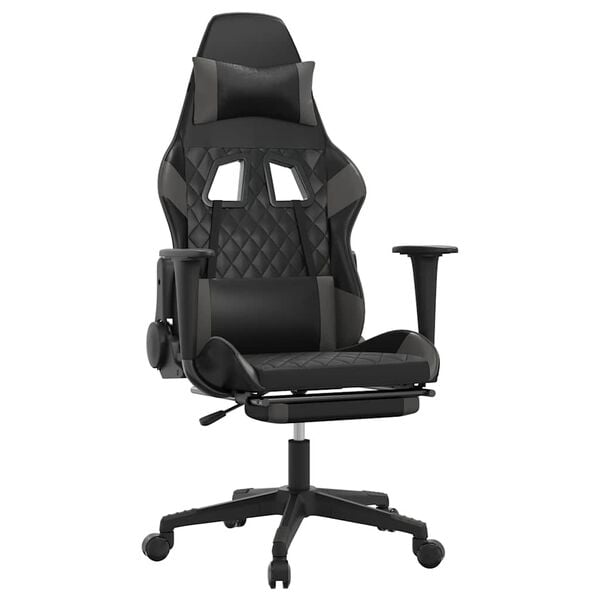 vidaXL Gaming Chair Black and Gray