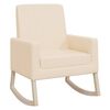 vidaXL Rocking Chair Cream 100% polyester, solid rubber wood, plywood