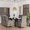 vidaXL Garden Dining Set Grey PE rattan 78.7 x 39.4 x 29.1 in Ergonomic