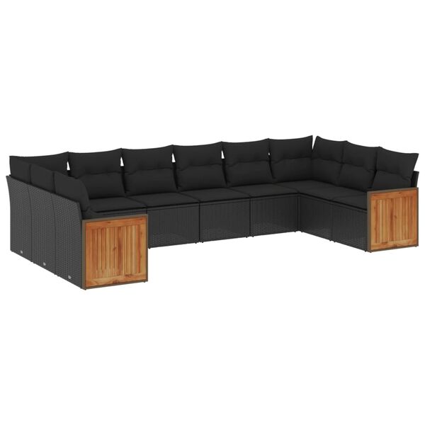 vidaXL Garden Sofa Set Black