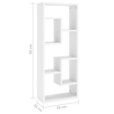vidaXL Wall Shelf White 14.2"x6.3"x35.4" Engineered Wood