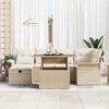 vidaXL Garden Sofa Set with Cushion 7 pcs Beige Poly rattan