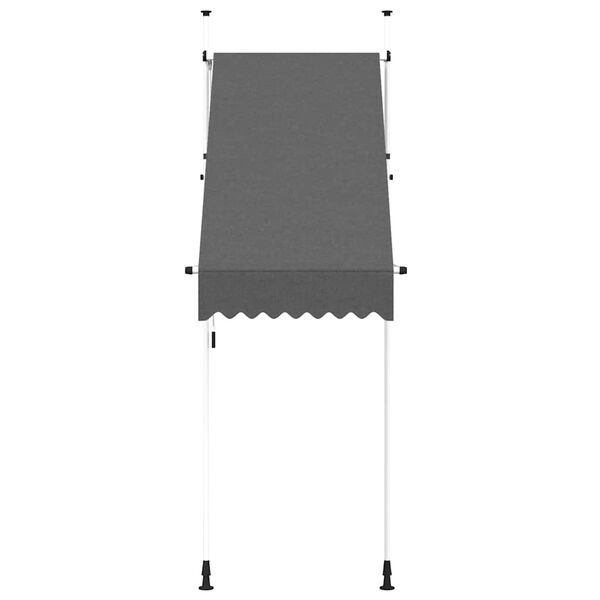 vidaXL Retractable Awning Anthracite Steel 39.4 in wide, 47.2 in out