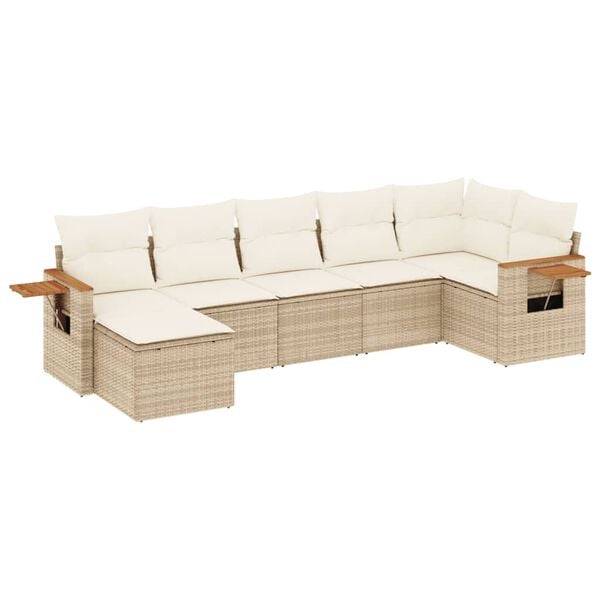 vidaXL Garden Sofa Set Beige, Cream