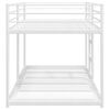 vidaXL Bunk Bed White Steel, mesh fabric Twin Bunk Bed Rectangular