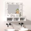 vidaXL Mirror Cabinet High gloss white Engineered wood, acrylic