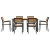 vidaXL Garden Dining Set 7 pcs Black and brown
