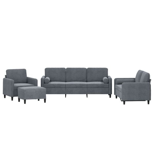 vidaXL Sofa Set Dark Grey Velvet Large Seats Many Stylish