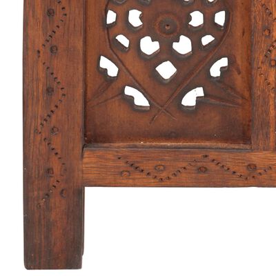 vidaXL Hand carved 3-Panel Room Divider Brown 47.2"x65" Solid Mango Wood