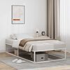 vidaXL Bed Frame White Powder-Coated Metal Single Single Bed Frame